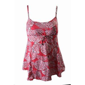 Swim Solutions Coral Lady Lace Printed Empire Swim